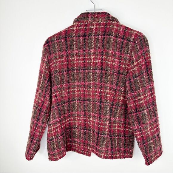 Weave of the Irish Wool Blend Red‎ Tartan Plaid Handcrafted Woven Jacket Small - Picture 2 of 11